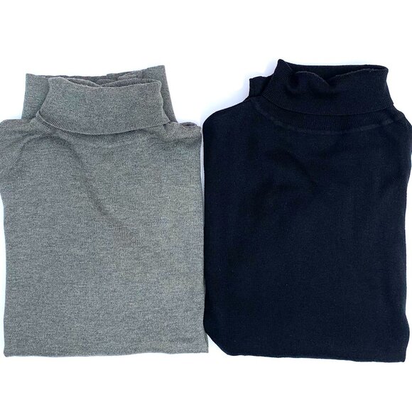 Neiman Marcus Exclusive - Men’s Gray Silk Cashmere Turtleneck XXL - Picture 8 of 8